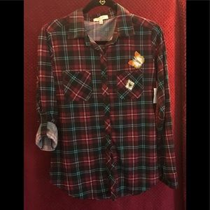 Urban Girl long sleeve plaid shirt with tags.